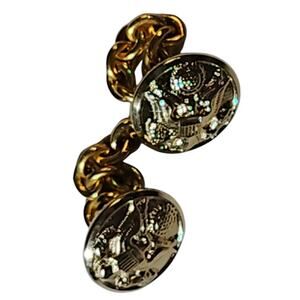 Navy Button Eye Backed, Linked Buttons, Size: 28 Ligne, Approx.. 5/8"D